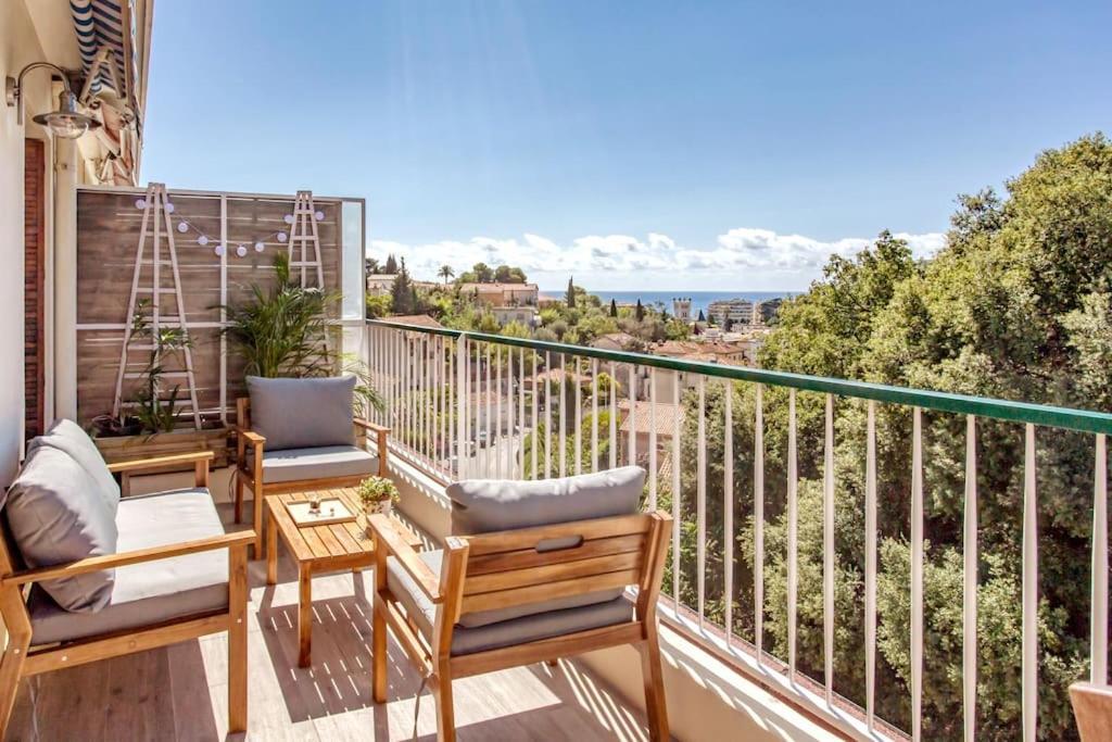 Appartement L36 Sea View Terrace 10Min Walking To Sea/Parking & Ac à Nice Extérieur photo
