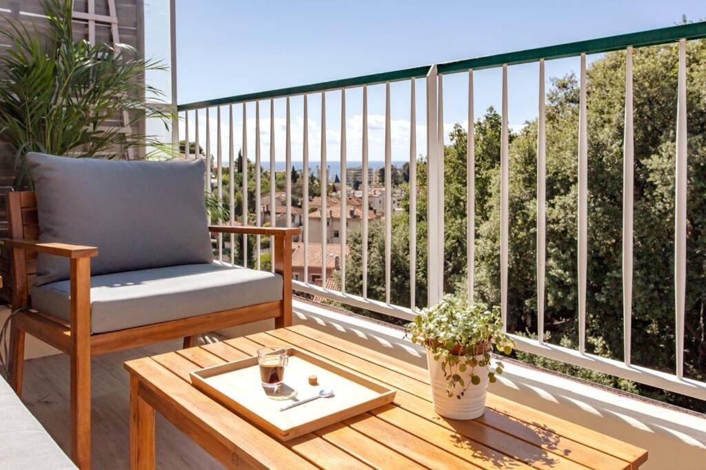 Appartement L36 Sea View Terrace 10Min Walking To Sea/Parking & Ac à Nice Extérieur photo